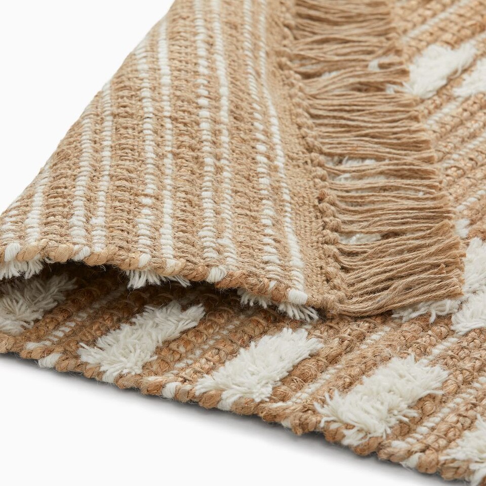 Textured Lattice Wool & Jute Rug West Elm Australia